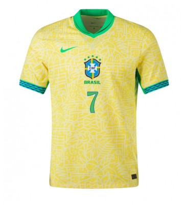 Brasilien Vinicius Junior #7 Hjemmebanetrøje Copa America 2024 Kortærmet